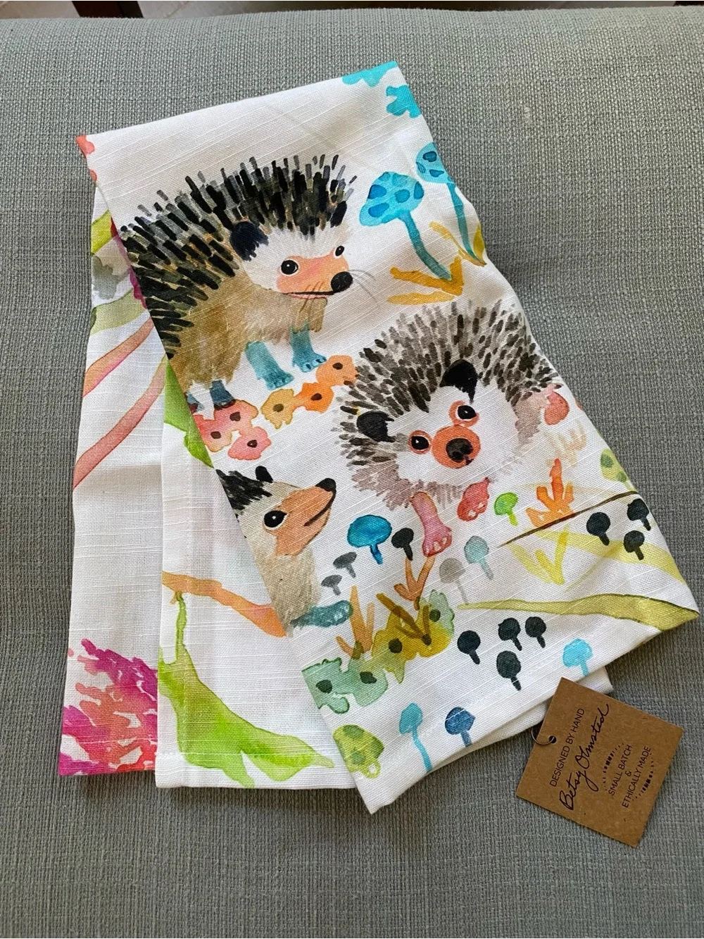 NWT Betsy Olmsted Hedgehog Dish Towel